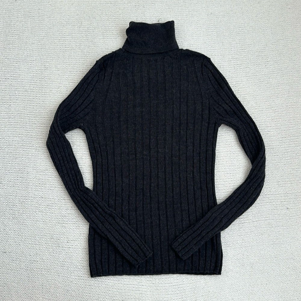 Banana Republic 100% Merino Wool Turtleneck Sweater Gray Size Small